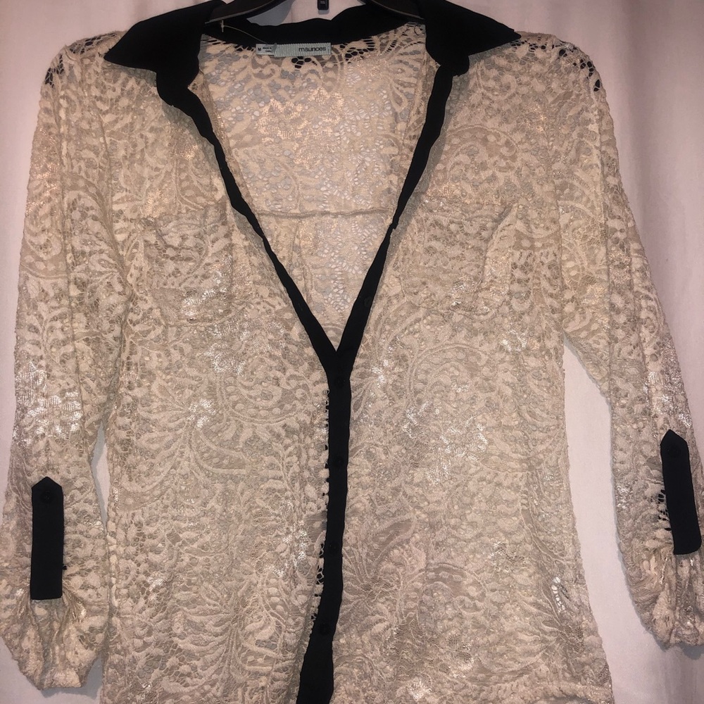 Lace button up blouse